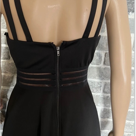 CITY STUDIO Womens Black Short Sleeveless Mini Fit + Flare Dress Juniors 7 Fall. - Picture 6 of 7